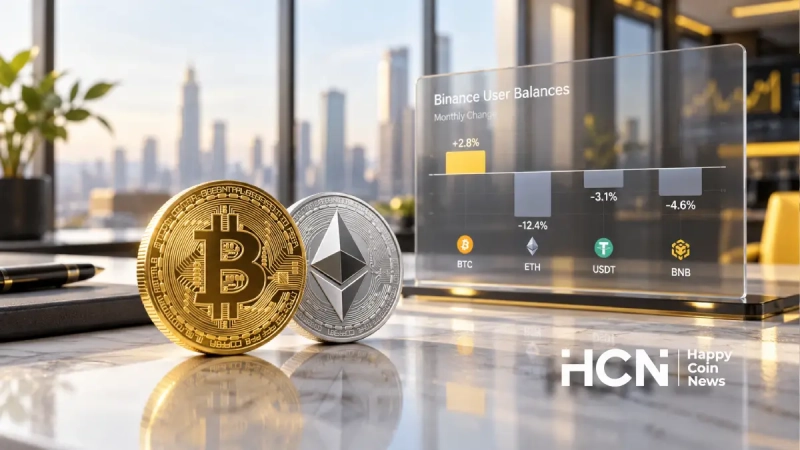 Binance фиксирует изменение балансов: ETH стало на 183,602 меньше, а BTC на 6,217 больше